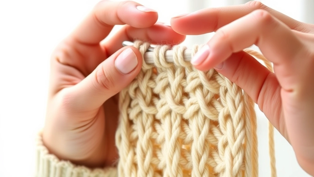 Close-up hands demonstrating chain stitch technique with cream colored yarn and aluminum hook, natural window lighting, clean white background, yarn over motion clearly visible
