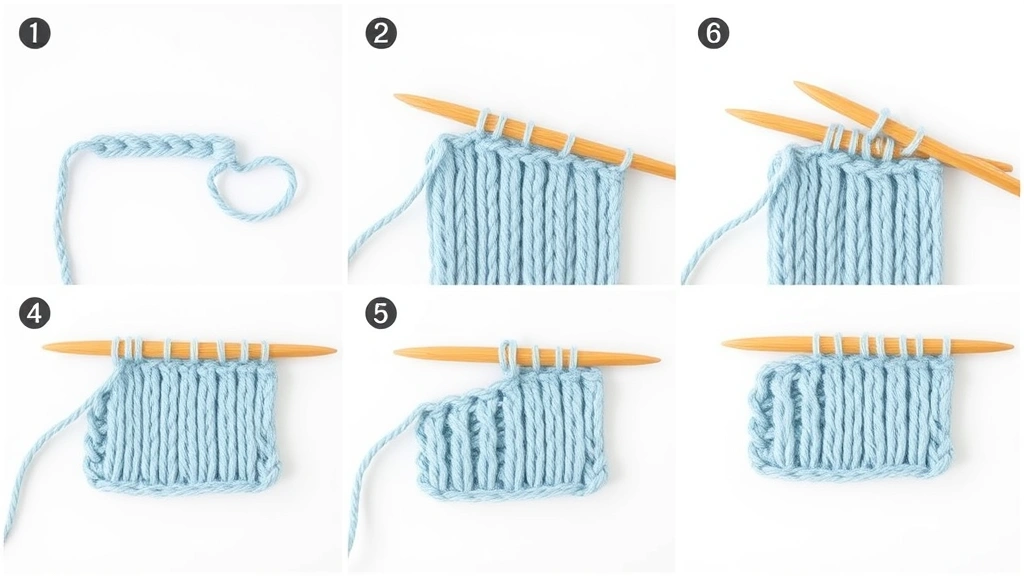 Step-by-step progression showing HDC formation from yarn over to completed stitch, light blue cotton yarn, clean white background, professional tutorial style photography