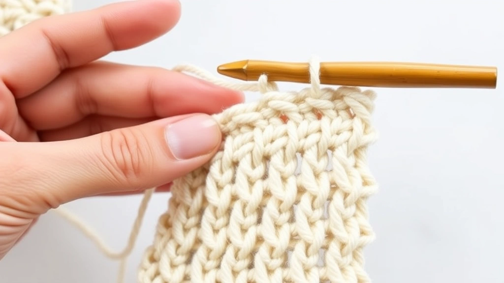 Side angle of double crochet corner technique, cream worsted weight yarn, bamboo hook, two-chain corner space formation, hands demonstrating proper stitch placement, soft natural lighting